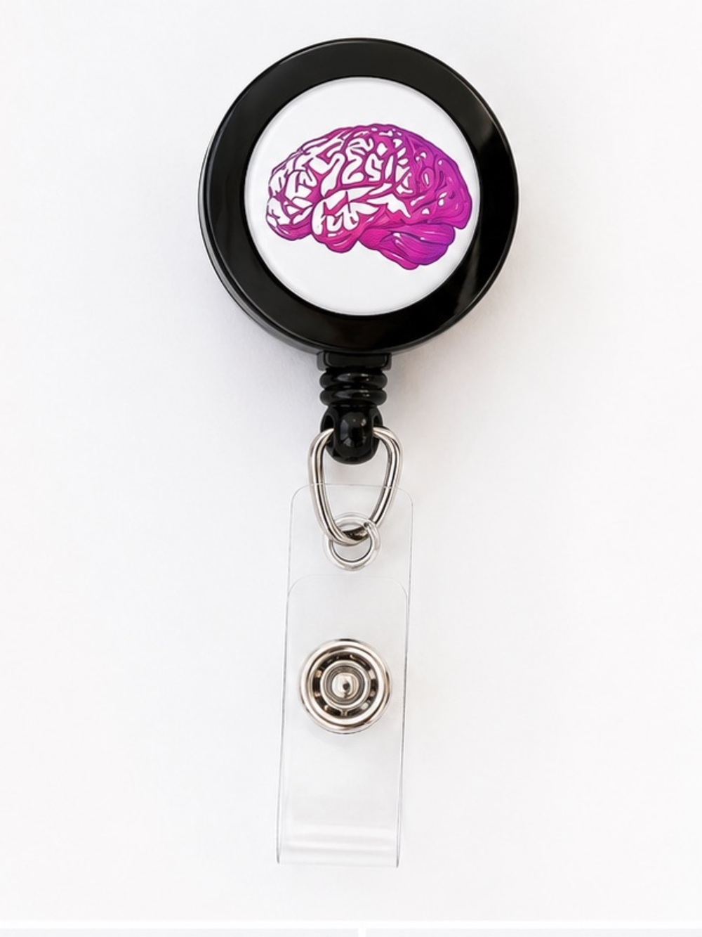 Anatomical Brain Badge Reel Neurology Nurse Medical ID Holder EUC